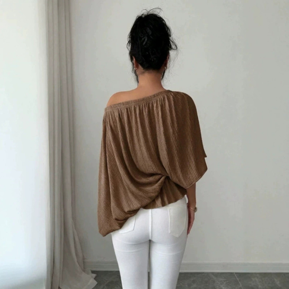 Zara Off Shoulder Design Solid Color Casual Top - Picture 2 of 6